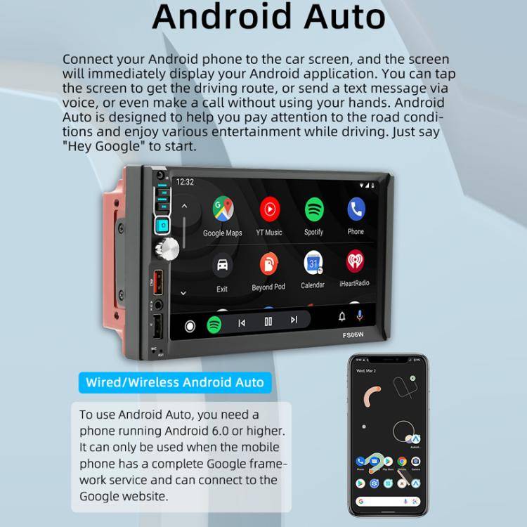 7 Inch Wireless CarPlay Mobile Phone Interconnection Car MP5(FS06W)