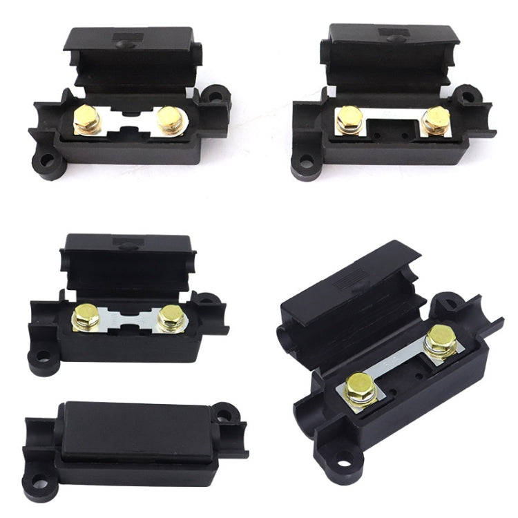 10pcs 100A Small Fork Bolt Fuse Block Car Air Conditioning All The Way Fuse Box Fuse Holder(Black)