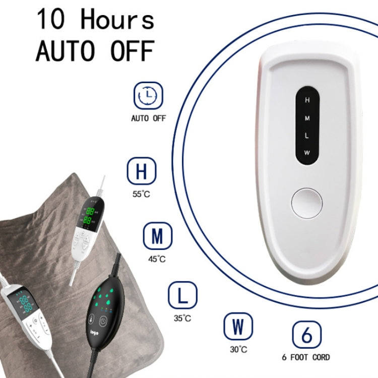Intelligent Temperature Control Electric Heating Blanket, Size: 130x180cm EU Plug(Brown White)