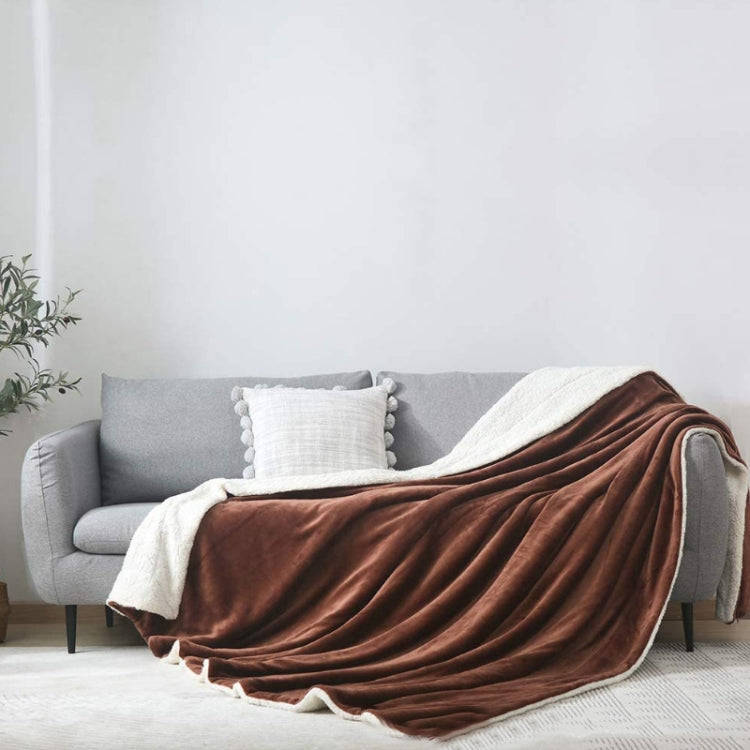 Intelligent Temperature Control Electric Heating Blanket, Size: 130x180cm EU Plug(Brown White)