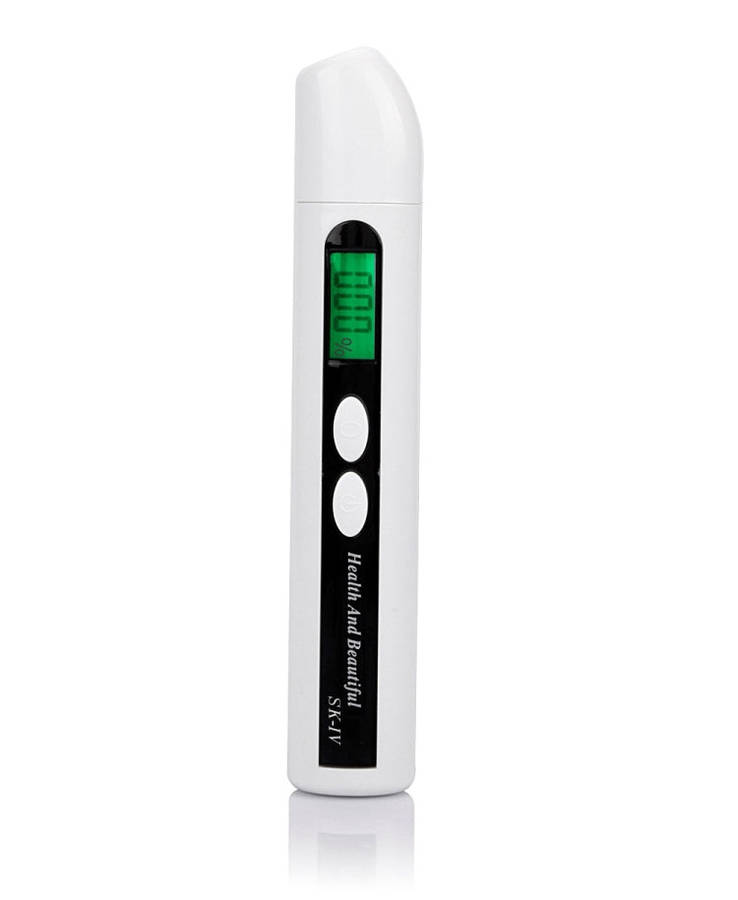 HS-018 LCD Display Skin Analyzer Skin Moisture Tester Skin Oil Test Meter(White)