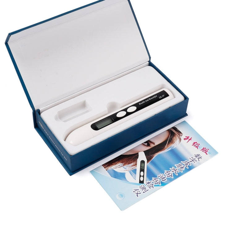 HS-018 LCD Display Skin Analyzer Skin Moisture Tester Skin Oil Test Meter(White)