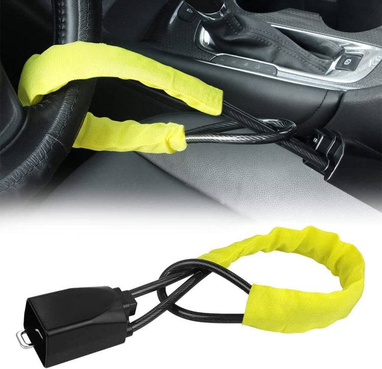 S308 Car Steering Wheel Wire Rope Lock Security Anti-theft Locks(Black)
