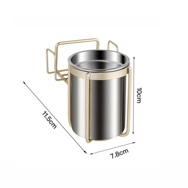 Stainless Steel Wall-mounted Ashtray Bathroom Multifunctional Ashtray Without Punching With Smoke...