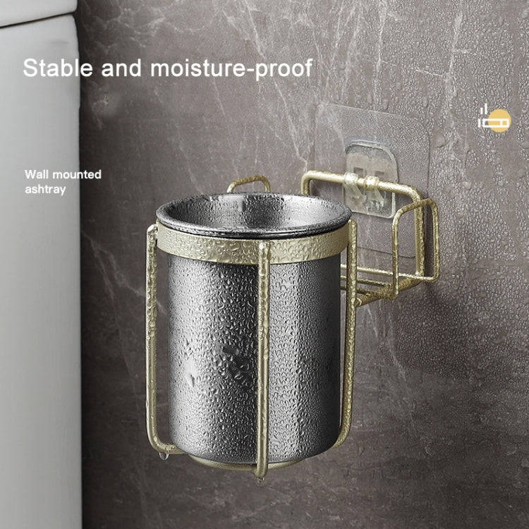 Stainless Steel Wall-mounted Ashtray Bathroom Multifunctional Ashtray Without Punching With Smoke...