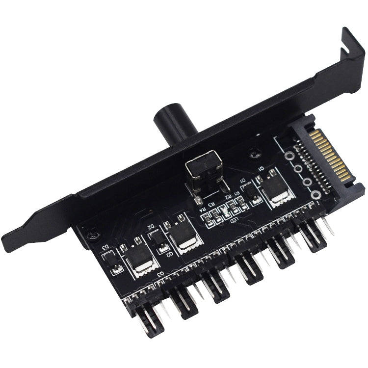 PIC Bit Case Cooling Fan Control Switch PWM 6 Way Computer Fan Speed Controller(SATA)