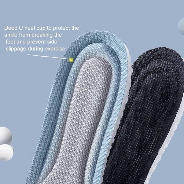5pairs Super Soft High Elasticity Sports Insoles Summer Insoles, Size: 40(Black)