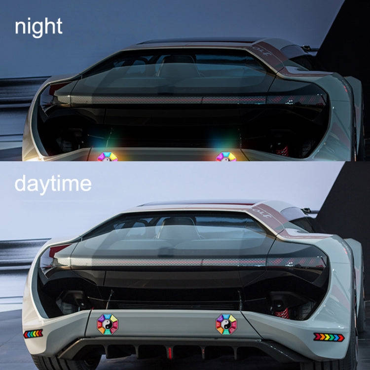4pcs /Set Car Door Anti-Collision Scrape And Rearview Mirror Colorful Safety Warning Reflective S...