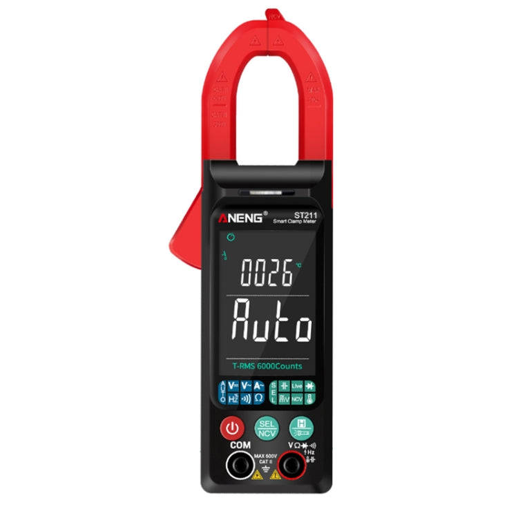 ANENG Large Screen Multi-Function Clamp Fully Automatic Smart Multimeter, Specification: ST211 Red