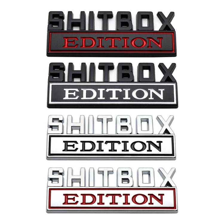 5pcs Car Body Rear Modification Badge Plate Label(Silver Black)