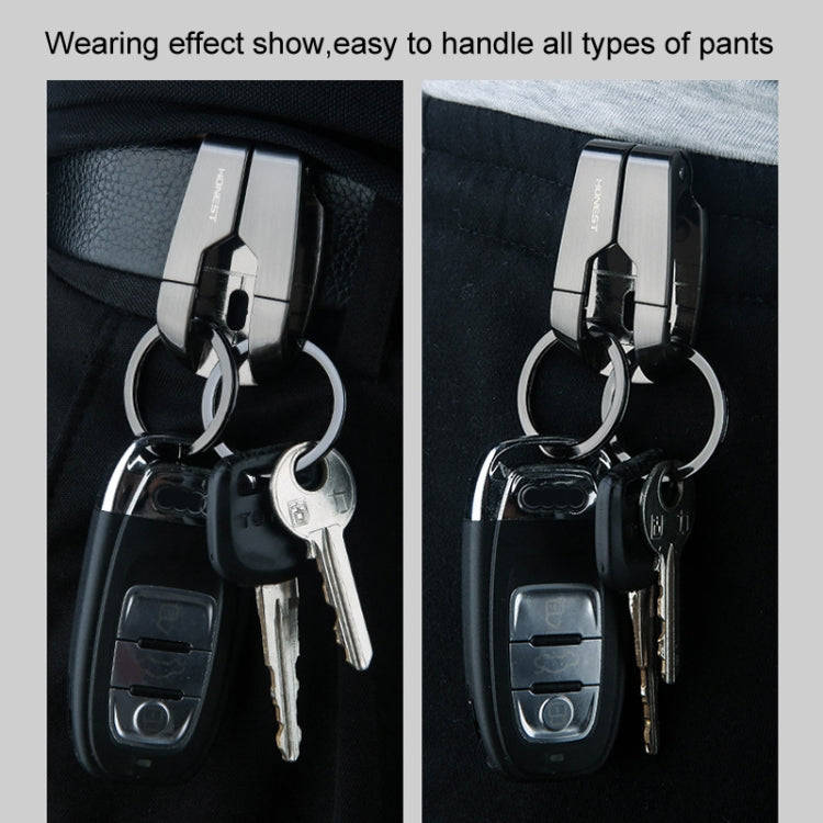 HONEST Metal Spring Clip Keychain Car Key Holder Waist Hanging Buckle(White)