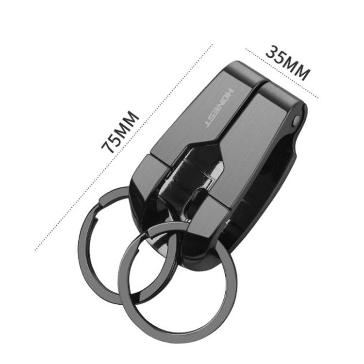 HONEST Metal Spring Clip Keychain Car Key Holder Waist Hanging Buckle(White)