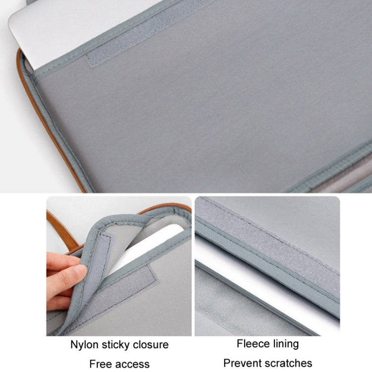 Baona Leather Fully Open Portable Waterproof Computer Bag, Size: 15/15.6/16 inches(Gray Brown)