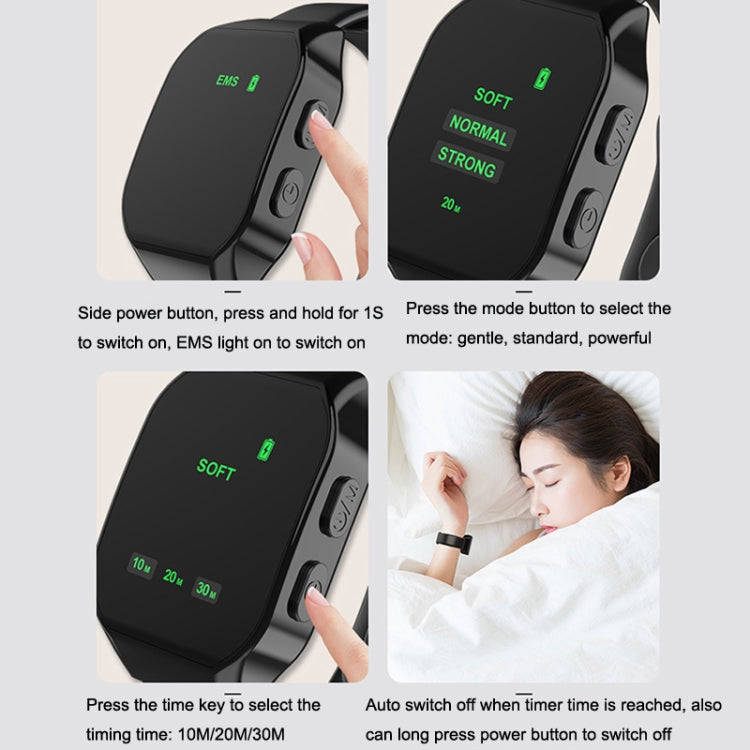 Watch Sleeping Instrument Intelligent Portable Pulse Soothing Insomnia Massage Instrument(Pink)