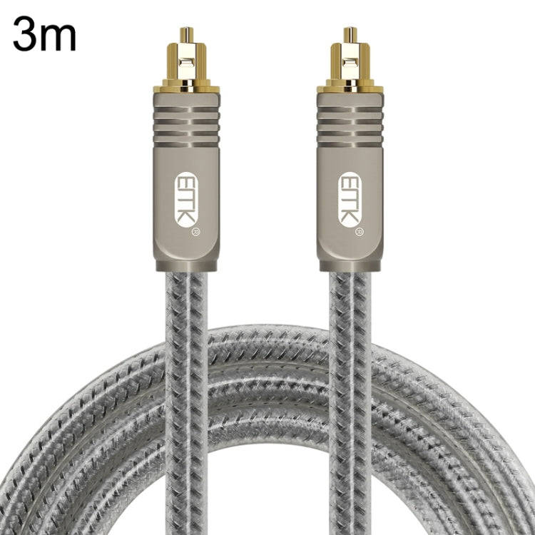 EMK YL/B Audio Digital Optical Fiber Cable Square To Square Audio Connection Cable, Length: 3m(Tr...