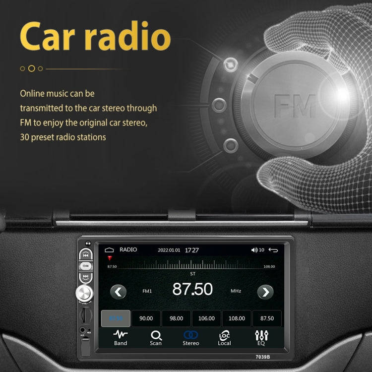 A3061 7 Inches MP5 Bluetooth Player Universal Wired CarPlay Reversing Image Integrated, Style: St...