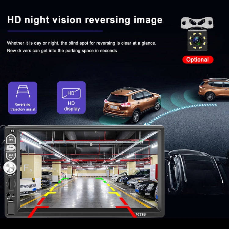 A3061 7 Inches MP5 Bluetooth Player Universal Wired CarPlay Reversing Image Integrated, Style: St...