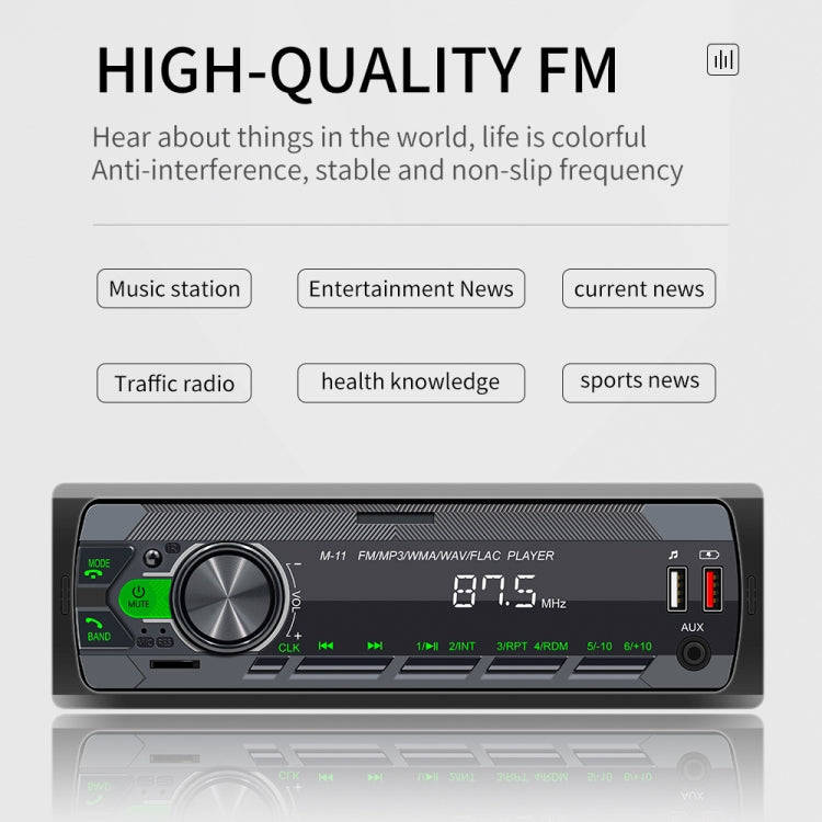 A3032 Car Bluetooth MP3 Player ISO Interface EQ Sound Effect Fast Charge Colorful Button Radio(Bl...