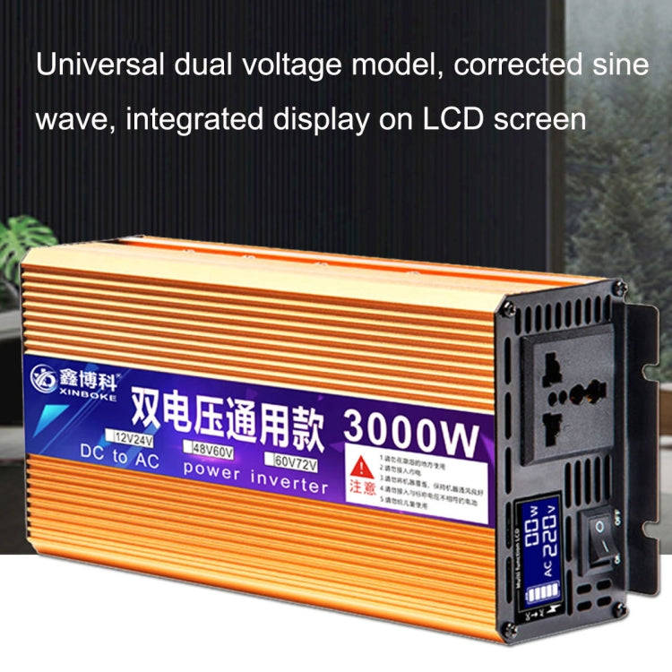 XINBOKE Universal Positive Wave Car Inverter Home Solar Inverter 12V/24V 3000W To 220V 1200W