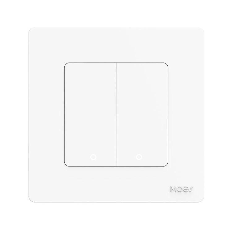 Tuya ZigBee Smart Single-fire Zero-fire Sharing Timing Voice Wall Switch EU Plug, Style: 2 Ways (...