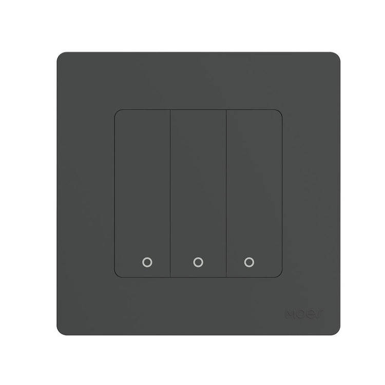 Tuya ZigBee Smart Single-fire Zero-fire Sharing Timing Voice Wall Switch EU Plug, Style: 3 Ways (...