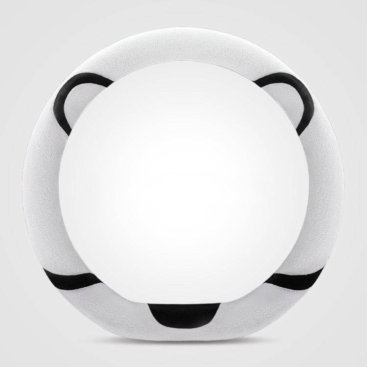 Car Steering Wheel Cartoon Short Fluff Handle Cover, Size: 38cm(Black White D Shape)