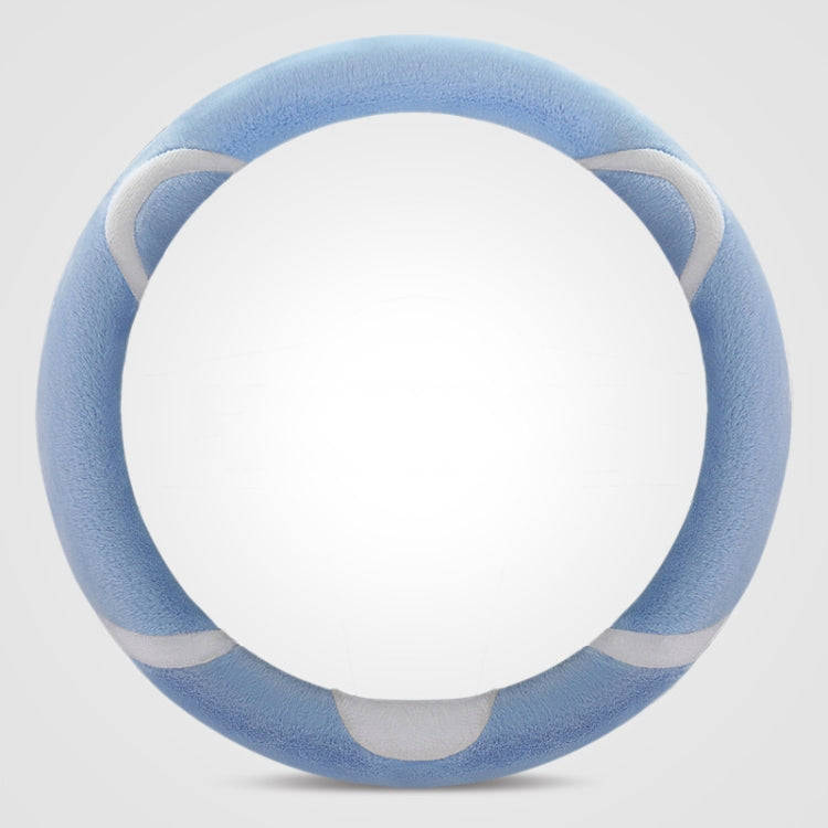 Car Steering Wheel Cartoon Short Fluff Handle Cover, Size: 38cm(Blue Round)