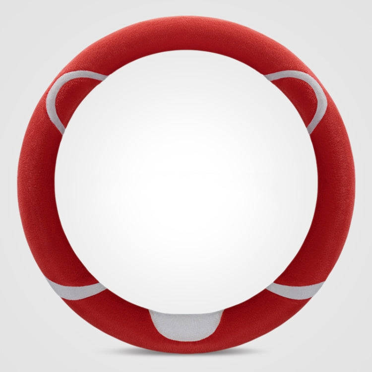 Car Steering Wheel Cartoon Short Fluff Handle Cover, Size: 38cm(Red Round)
