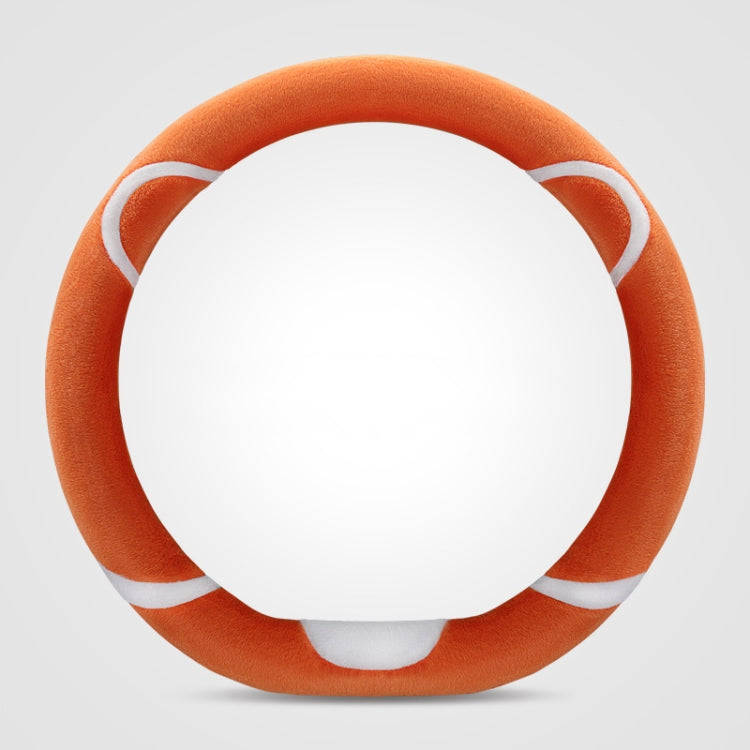 Car Steering Wheel Cartoon Short Fluff Handle Cover, Size: 38cm(Orange D Shape)