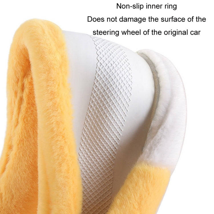 Car Steering Wheel Cartoon Short Fluff Handle Cover, Size: 38cm(Blue Round)