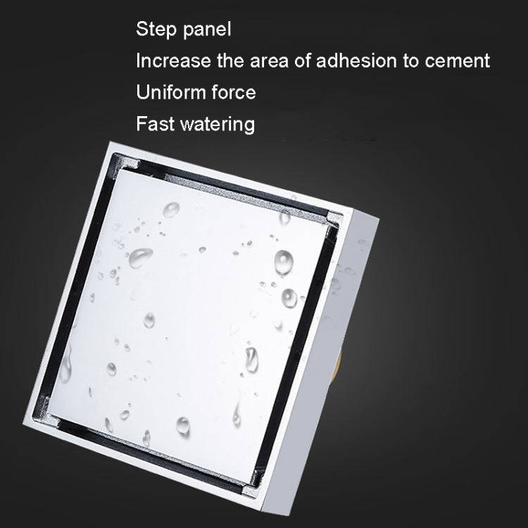 Bathroom Large Displacement Anti-odor Floor Drain, Style: K8014 Nickel Brushes+Black Straight Row