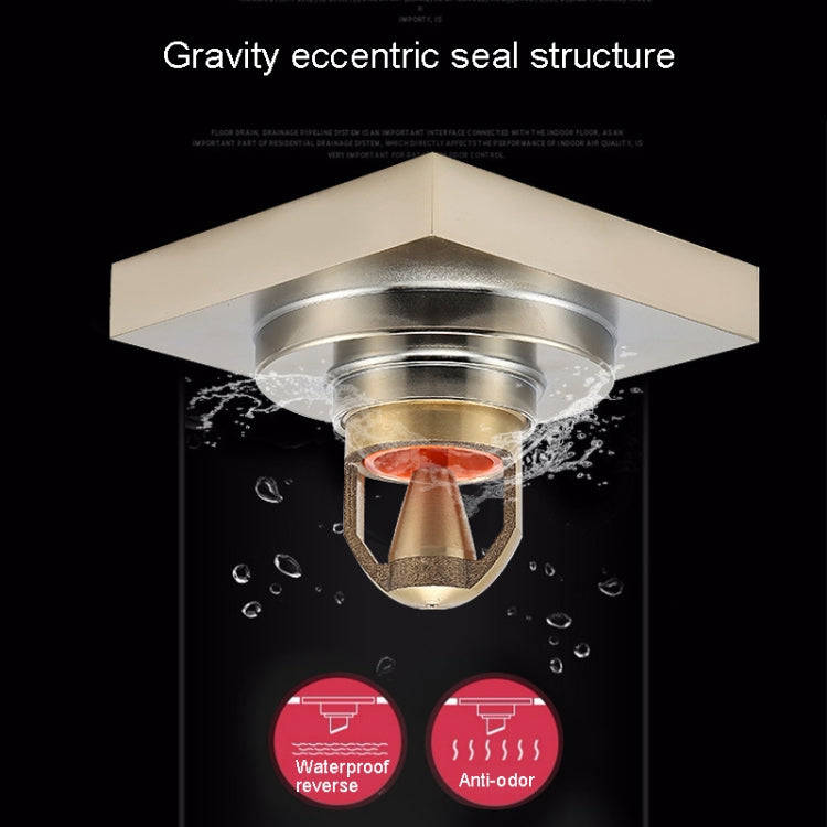 Bathroom Large Displacement Anti-odor Floor Drain, Style: K8014 Nickel Brushes+Black Straight Row