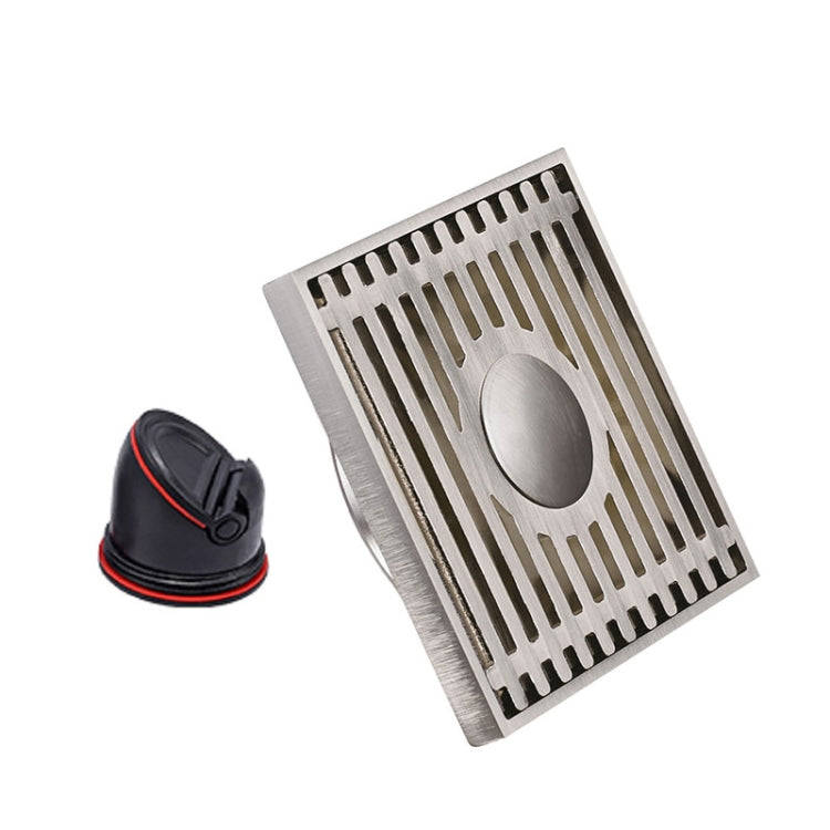 Full Copper Odor Proof Floor Drain, Style: K7008 Nickel Brush Dual Use+Straight Row