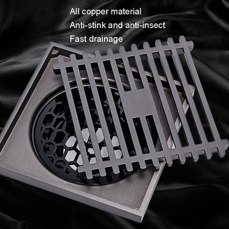 Full Copper Odor Proof Floor Drain, Style: K7008 Nickel Brush Dual Use+Straight Row