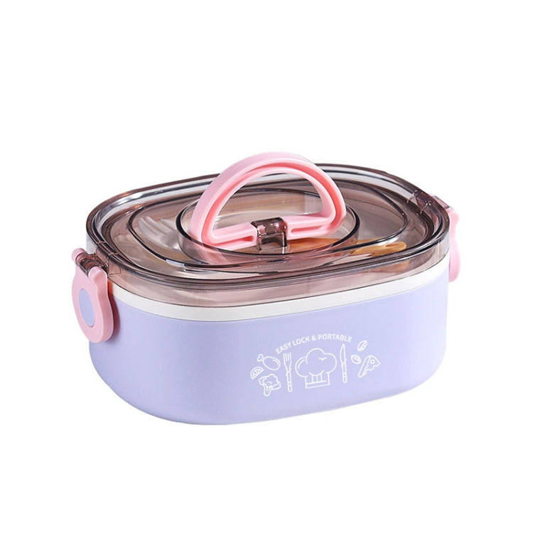 Large Capacity Oval Divided Portable Office Insulation Lunch Box, Specification: 600ml (Stainless...