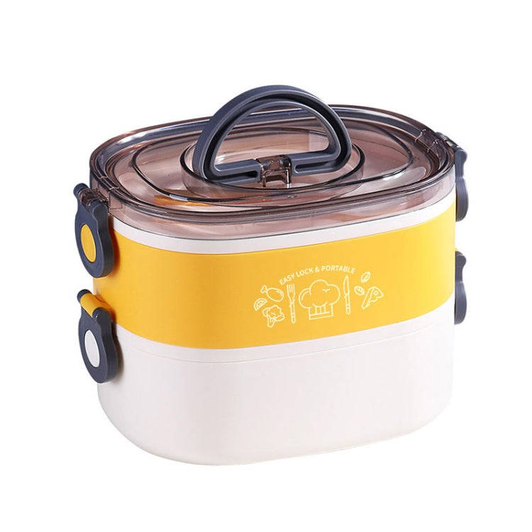Large Capacity Oval Divided Portable Office Insulation Lunch Box, Specification: 1.2L (Stainless ...