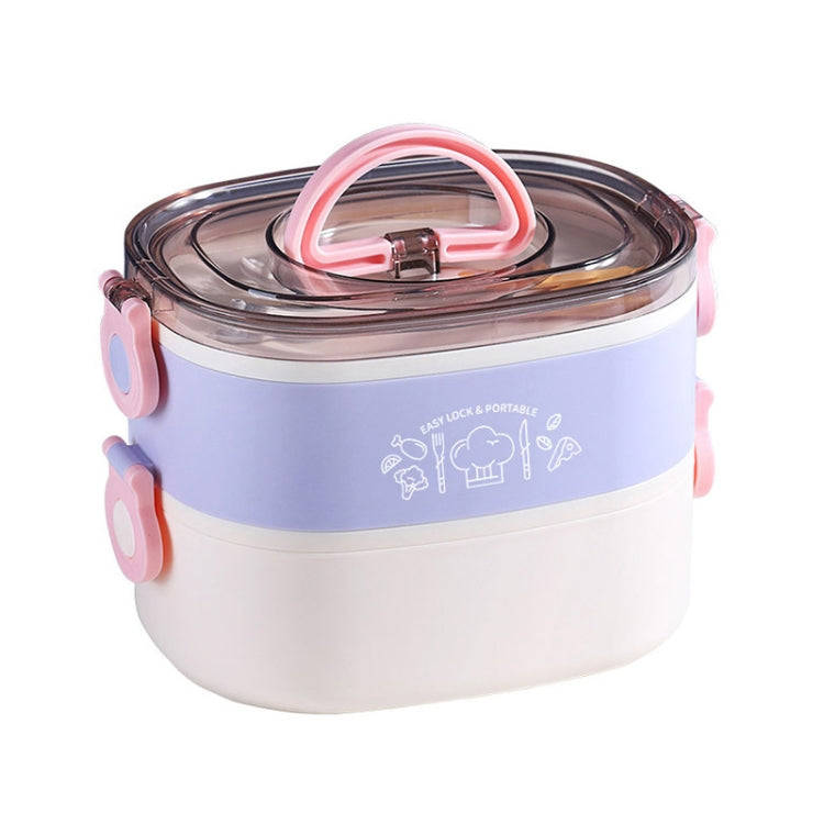 Large Capacity Oval Divided Portable Office Insulation Lunch Box, Specification: 1.2L (Stainless ...