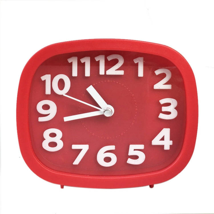 Square Candy Color Stereo Digital Silent Alarm Clock Children Student Alarm Clock(Red)