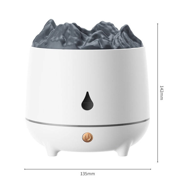HS01 Simulation Flame Humidifier Home Aromatherapy Machine With Night Light(White)