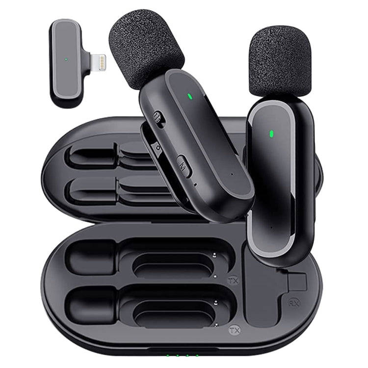 K63 One To Two  Wireless Lavalier Microphone With Charging Box Noise Reduction Video Record Mic,S...