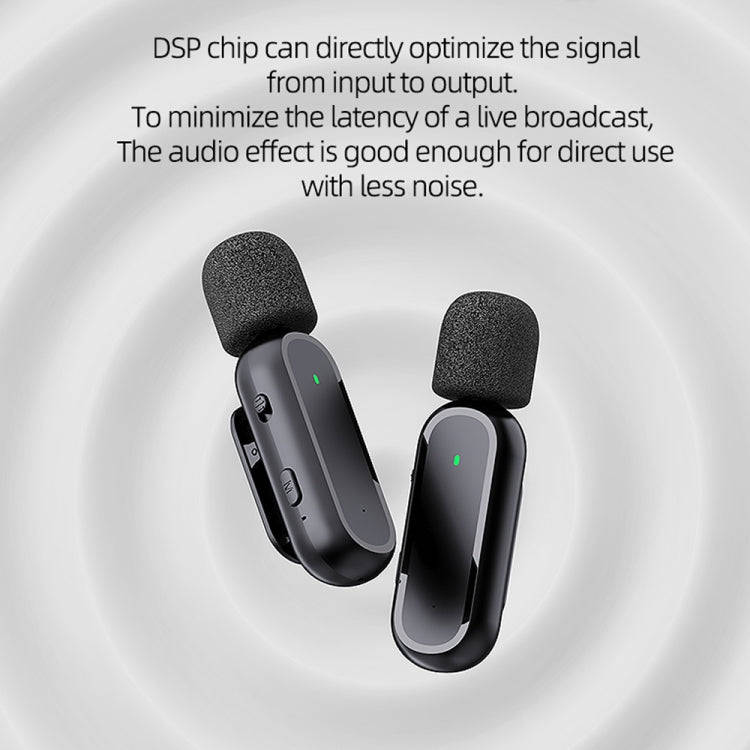 K61 One To  One Wireless Lavalier Microphone With Charging Box Noise Reduction Video Record Mic,S...