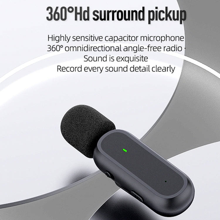K61 One To  One Wireless Lavalier Microphone With Charging Box Noise Reduction Video Record Mic,S...