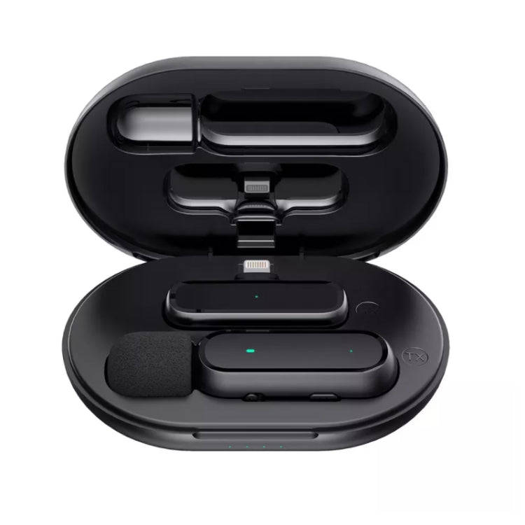K61 One To  One Wireless Lavalier Microphone With Charging Box Noise Reduction Video Record Mic,S...