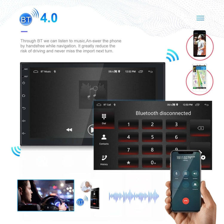 A3194 7 Inch Android 11 Central Control Carplay 2+32G Car Large Screen Navigation Reversing Video...