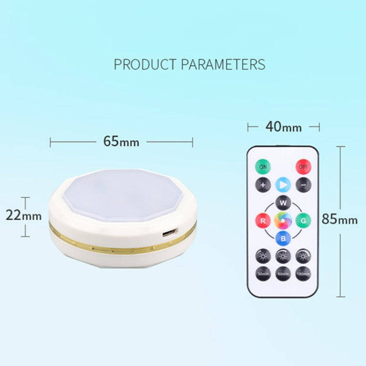 TL004-RGB USB Charging RGB Light Effect Ambient Light with Remote Control(White Silver Edge)