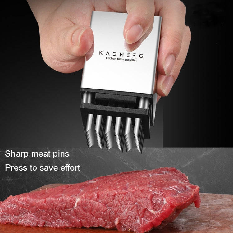 Kacheeg Stainless Steel Steak Tenderizer Double-sided Meat Looper, Style: Without Handle