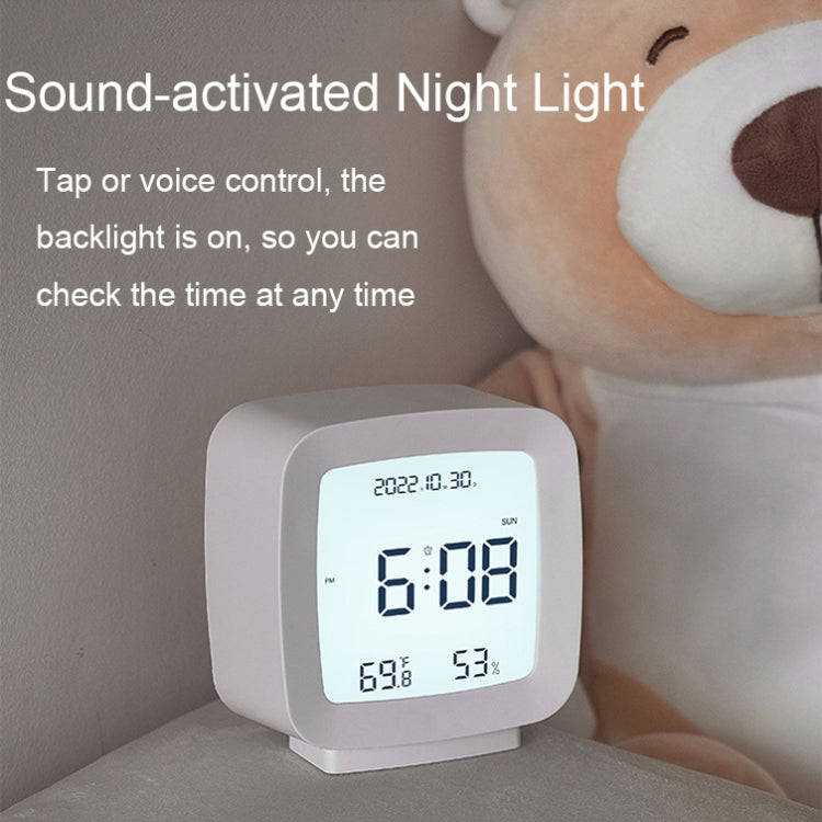 2286 Mini Multifunctional Calendar Alarm Clock Bedside Temperature and Humidity Clock(Black)