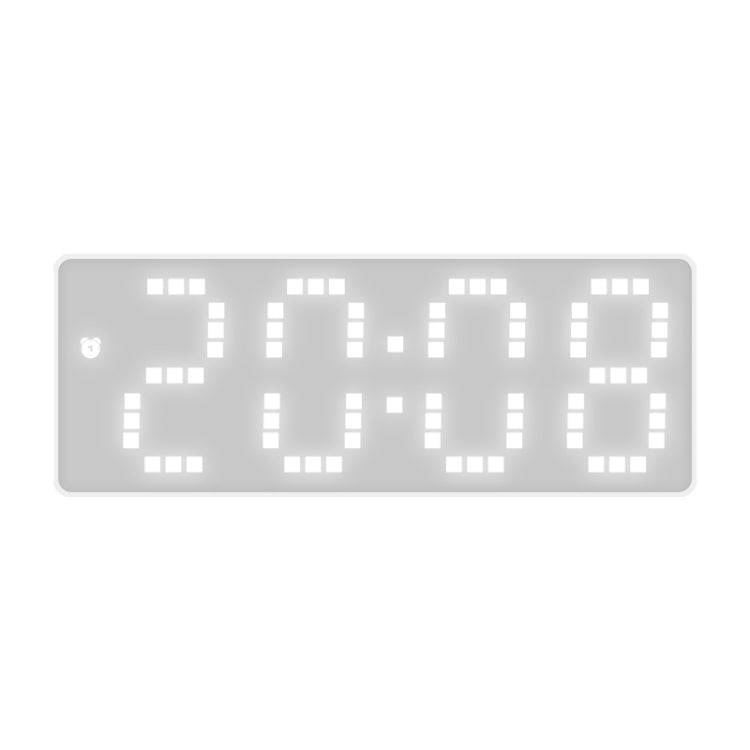8017 LED Screen Voice Control Digital Alarm Clock Desktop Multifunctional Temperature Clock(White)