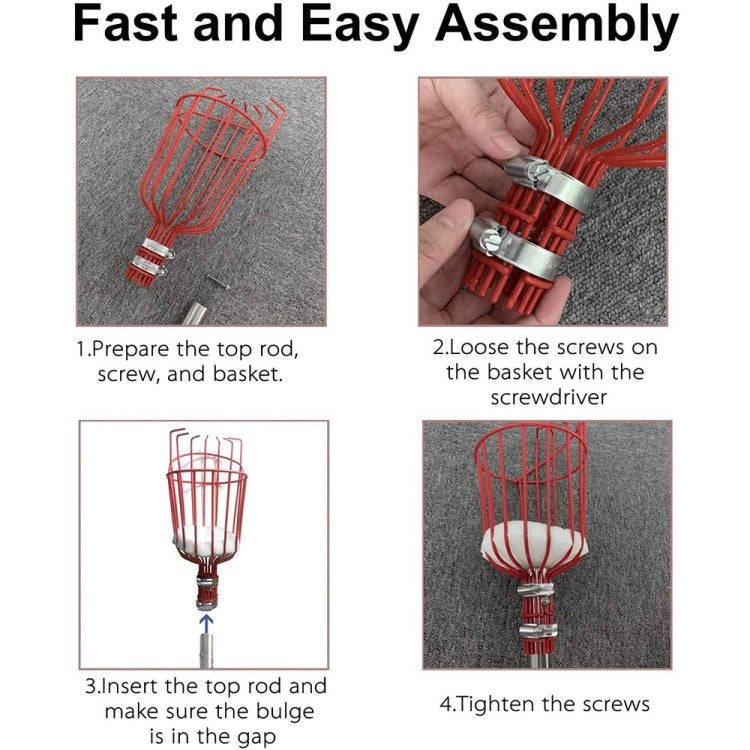 Stainless Steel Aerial Fruit Picker Fruit Picking Tools, Specification: 10 Sections 4m