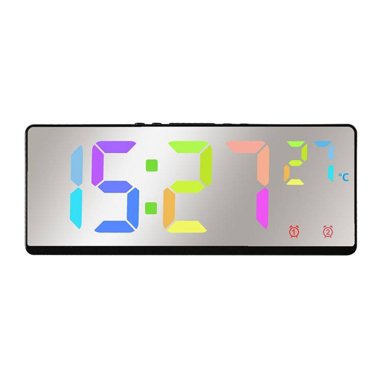 6631 LED Digital Display Multifunctional Electronic Clock Desktop Temperature Mirror Alarm Clock(...